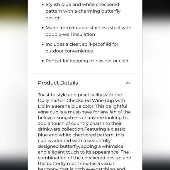 Dolly Parton "I Beg Your Pardon" Wine Cup w/Lid - Picture 3 of 7